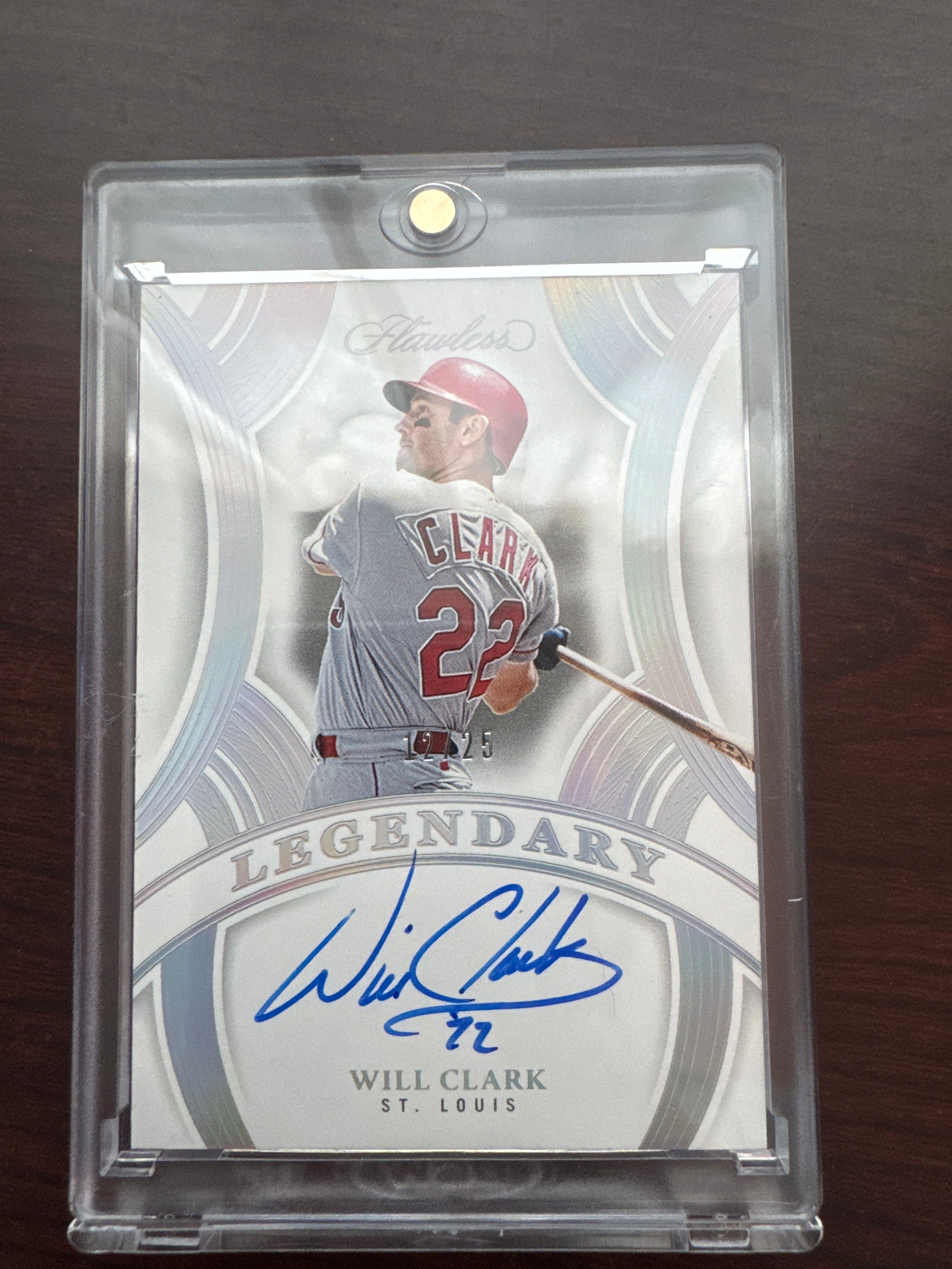 2025 Panini Flawless Will Clark LS-WC Legendary Signatures On Card Auto 12/25