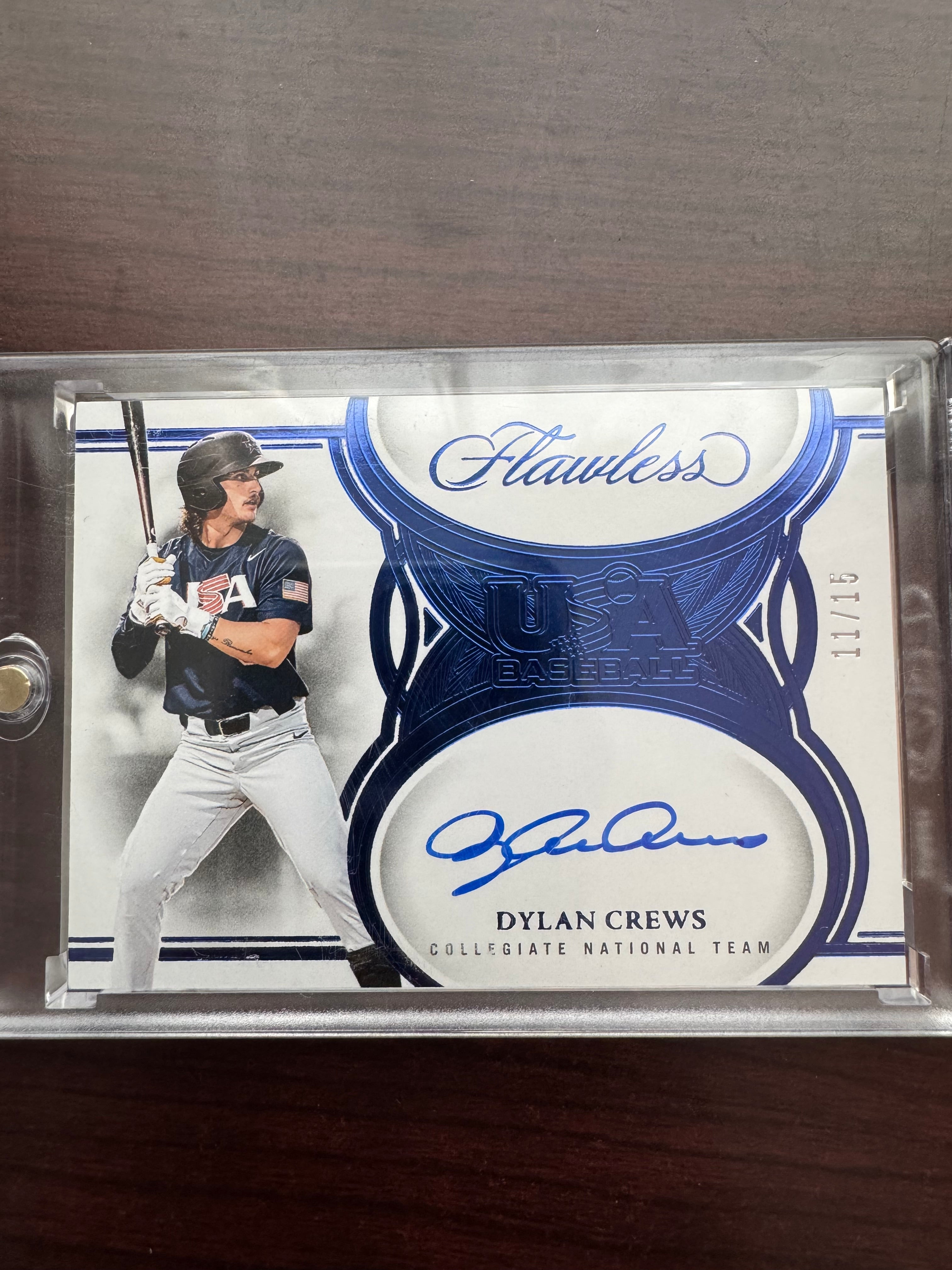 2025 Panini Flawless Dylan Crews USA-DC USA Baseball On Card Auto 11/15