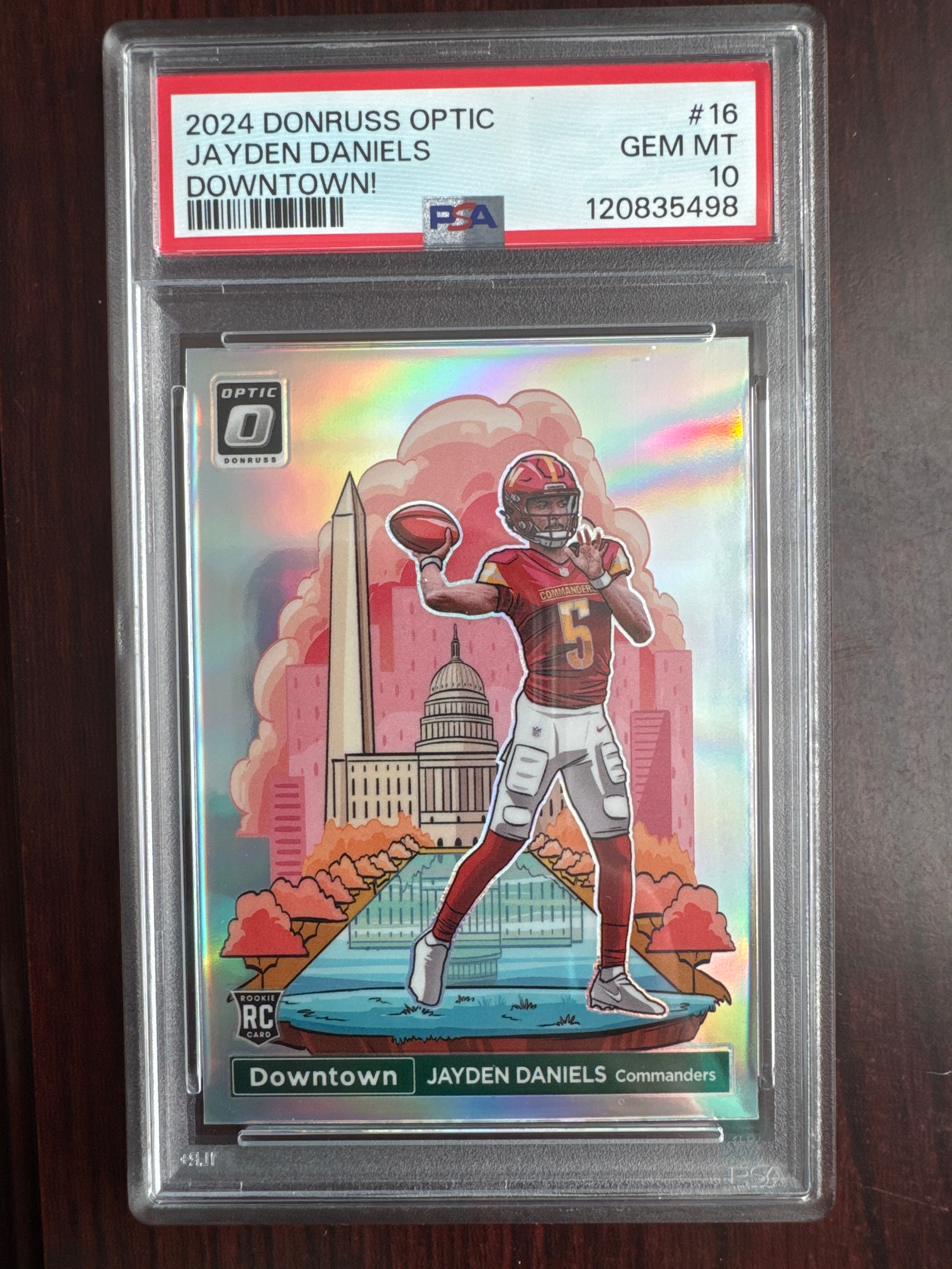 2024 Panini Donruss Optic Jayden Daniels 16 Downtown PSA 10